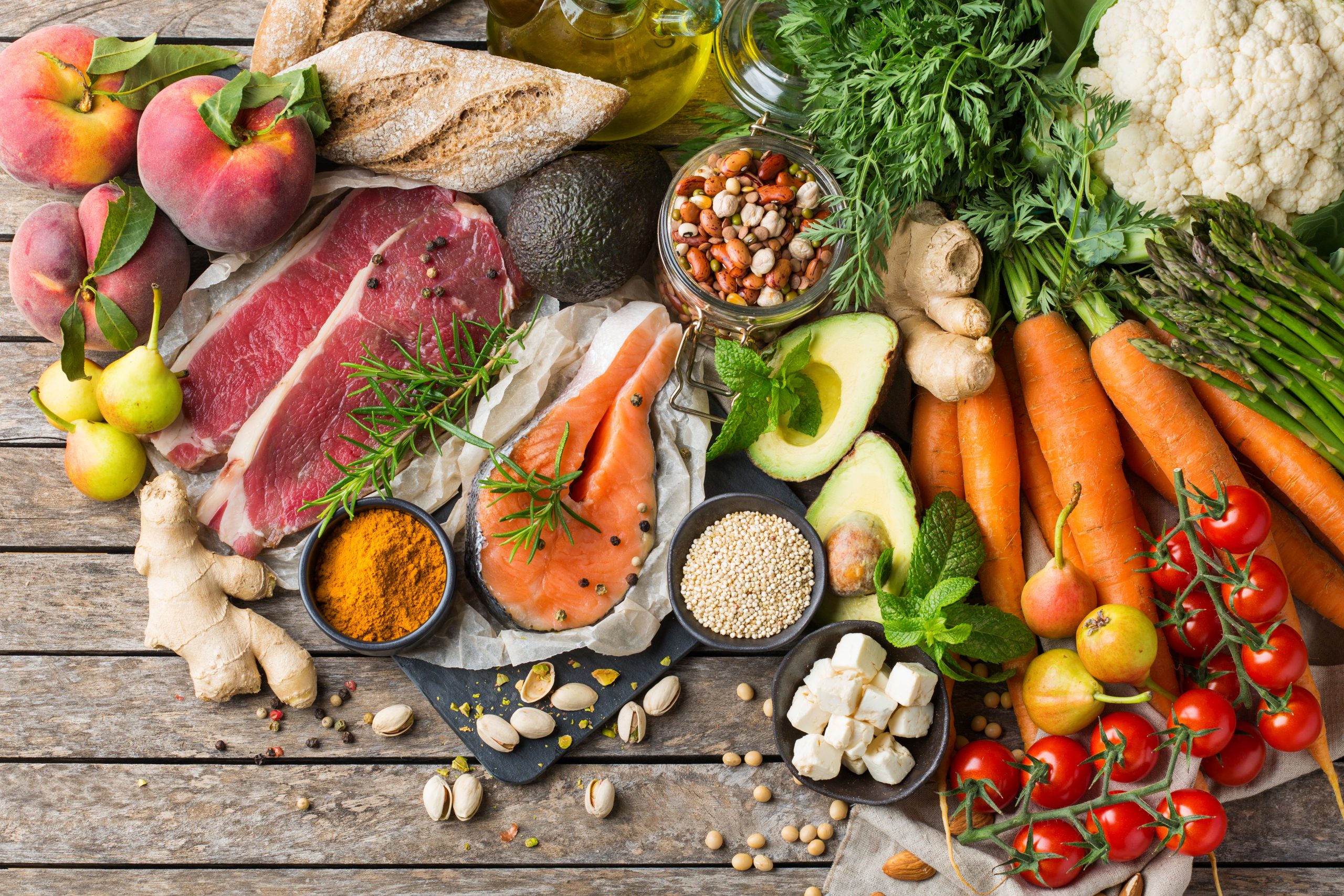 Healthy food for balanced flexitarian mediterranean diet concept Healthy food for balanced flexitarian mediterranean diet concept